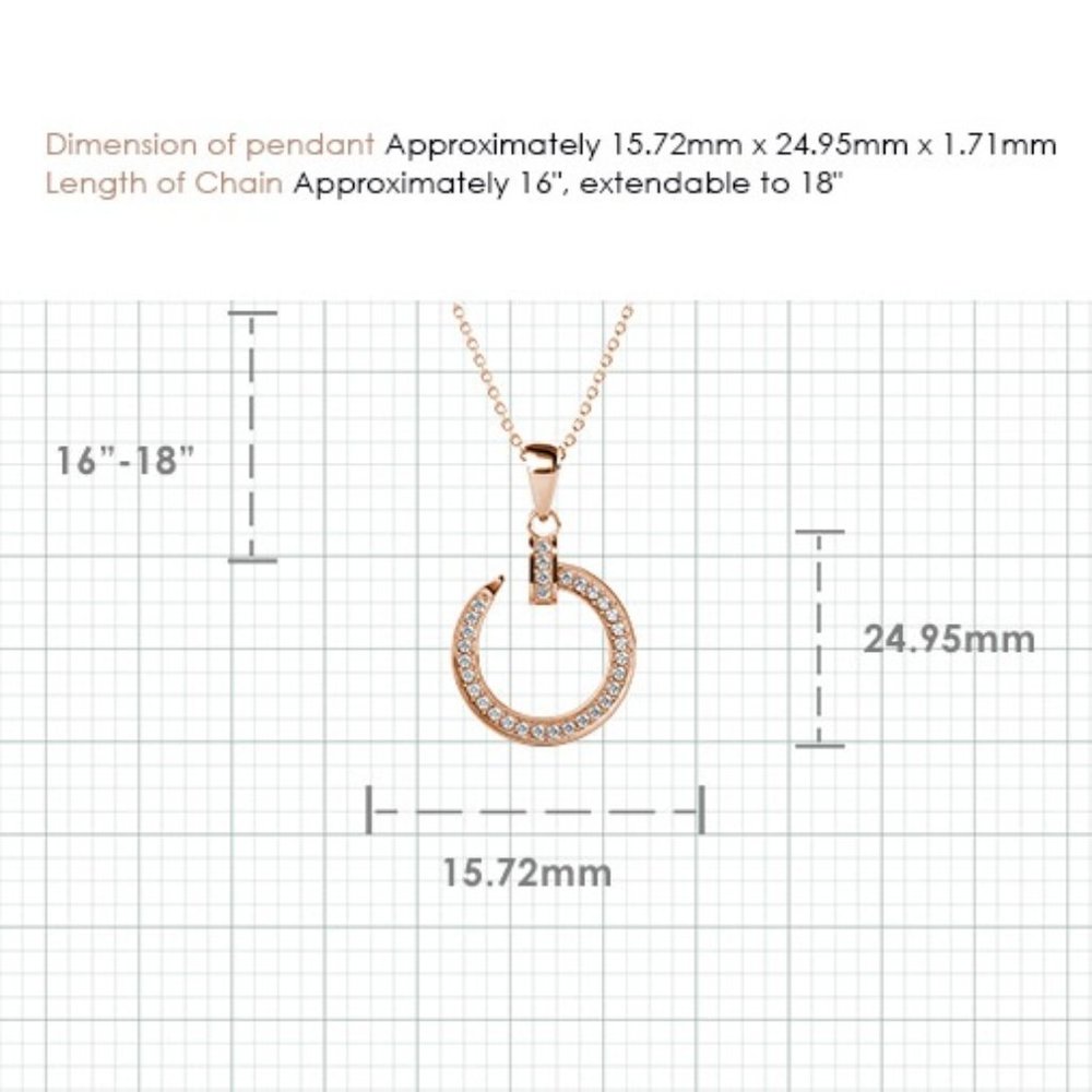 New! Nail Pendant Necklace 18K Gold Plated - Picture 3 of 12